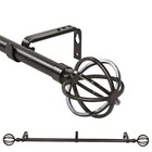 3 4  Steel Cage Ball Window Drapery Curtain Rod Set  28 -48  48 -84  84 -120 