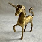 Vintage Solid Brass Unicorn Patina Mythical Fantasy Statue Figurine