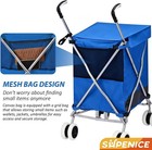 Folding Shopping Cart For Groceries Water-resistant Heavy-duty Canvas Trolley