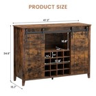 Bar Cabinet  47  Buffet Server Sideboard With Sliding Barn Doors  Vintage Brown