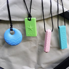 Sensory Chew Necklaces For Kids - 4 Pack Silicone Chewy Necklaces For Adhd  Auti