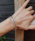 Native American Navajo 12kgf Sterling Silver Rope Bracelet Vintage