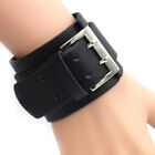 Leather Bracelet Punk Rock Wide Wrist Belt Wrap Mens Cuff Wristband Bangle Strap