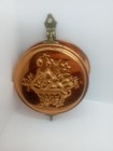 Vintage Copper Wall Hanging Key Holder Rack Heart Embossed Country Farm Basket 