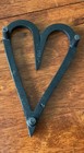 Vintage Cast Iron Heart Trivet Rustic Kitchen Pot Holder Farmhouse Hearth Decor