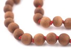 Knotted Sandalwood Mala Beads 8mm Nepal Brown Round Wood 38 Inch Strand