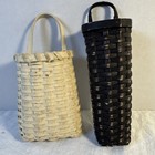 Lot Of 2 Small Wicker Hanging Baskets Country Farmhouse 