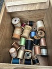 J p Coats   Clark s Antique vintage Sewing Thread On Wooden Spools Lot Of 22