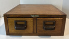 Vintage Globe Wernicke  Police Library Card Catalog File Cabinet 2 Drawer - Rare