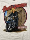 New Harley-davidson Long Sleeve T  White With Harley And Biker