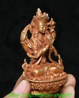 3 5   Old Tibet Bronze Gilt 4 Arm Kwan-yin Guanyin Quanyin Goddess Buddha Statue