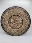 Vtg Large Turkish Copper Brass Etched Floral Artisan Hand Made Tray 13 3 8 