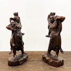 7 china Antique Bronze Sheet Metal Guardian Of The Buddhist Temple Statue A Pair