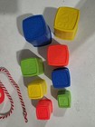 Vtg Playskool 1970s Wooden Block Wagon Nesting Stacking Cups Toy Lot Complete