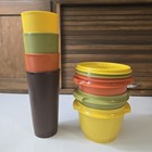 Nos Vintage Tupperware Servalier Bowls And Tumbler Cups Lot - Autumn Harvest