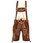 Men Traditional Leather Oktoberfest Lederhosen  brown  Black  Gold  Med Brown 