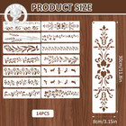 14pcs Large Border Flower Stencils For Painting On Walls  Reusable Leaf Vine Woo