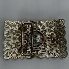 Vintage 32nd Degree Masonic Belt Buckle Scottish Rite Gold Tone Filigree Eagle
