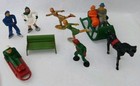 Vtg Barclay Manoil Winter Wonderland Figures Lead Skier Skater Sleigh Horse Sled