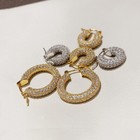 Elegant 925 Silver gold Plated Stud Earrings Cubic Zircon Wedding Jewelry A Pair