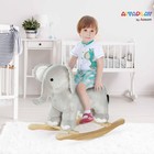Qaba Rocking Horse  Kids Animal  Elephant Rocker With Large  Gray