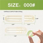 Size 000 Empty Vegetarian Capsules   1000 Count  Vegan Clear Fillable Veggie    