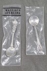 2 Vintage Wallace Sterling Sir Christopher Silver Salt Spoons One Nos Sealed Bag