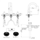 8  Widespread Bathroom Faucet Waterfall Vanity Sink 2 Handle 3 Hole Mixer Tap