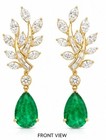 Natural Green Onyx Pear Drop Earrings With Fancy Moissanite In Sterling Silver