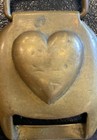 Vintage Brass Civil War  Horse Heart  Bridle Harness Tack Rosette Buckle