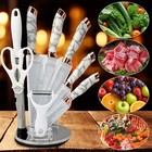 8pcs Kitchen Knife Block Set Stainless Steel Chef Knife Meat Fruit Steak Cleaver