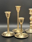 Vintage Solid  Brass Candle Holders 2 Pairs 1 Set Of 3   1 Set Of 2    1 Single