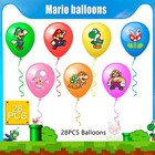 Super Mario Party Balloons 28pcs Super Mario Birthday Party Decorations Balloons