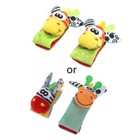 Animal Infant Baby Kids Hand Wrist Bells Foot Sock Rattles Soft Toys New