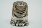 Antique 1800s Simons Sterling Silver Ornate Thimble 2cm Long