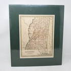 1835 Mississippi T g  Bradford Hand Colored Antique State Map Matted