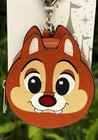 Disney Chip  n Dale Two-sided Zip Close Coin Purse bag Charm New