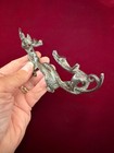 Bronze Sculpture Double Dragon Figure Paperweight  Brush Pen Rest Ships From Usa