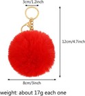 Faux Rabbit Fur Pompom Keyring 18pcs Soft Keychain Gift For Girls Women