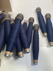 Wrapped Wood Quills  --all Blue--  Bobbins  Spools  Threaded  Textile  Lot Of 30