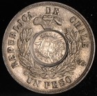 Guatemala Republic 1894 Countermark Chile 1 Peso 1884 Nice 