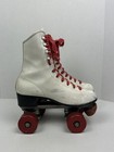 Vintage Chicago Roller Skates Roller Derby White Leather Women   s 7 Red Wheels