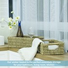 Seagrass Baskets With Wooden Handles Set Of 3 Decorative Natural Wicker Baskets 