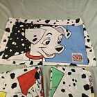 101 Dalmatians Sheet Set Twin Bed Fitted flat Sheet And Pillow Case Disney Vtg