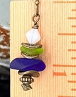 Beautiful Blue  Green And White Frosted Sea Glass Earrings 
