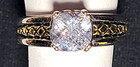 Vintage Stunning Stainless Steel Cubic Zirconia Ring  Size 7