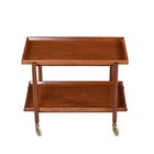 Poul Hundevad For Domus Mid Century Danish Teak Expanding Serving Bar Cart