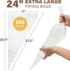 100pcs 24 Inch Extra Large Piping Bags Disposable Icing Bag Thickened Bakery Bag