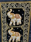 Wall Hanging Thai Burmese Kalaga Tapestry Vintage Embroidered Beaded Elephant