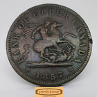 1857 Bank Of Upper Canada One Penny Token -  c32655nq